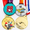 Medalla de premio de fútbol de deportes personalizados en relieve de oro redondo al por mayor